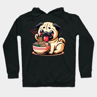 Pug Eating Ramen Hoodie